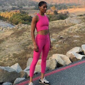 Outdoor Voices 7/8 Warm-Up Leggings | Flamingo Pink
